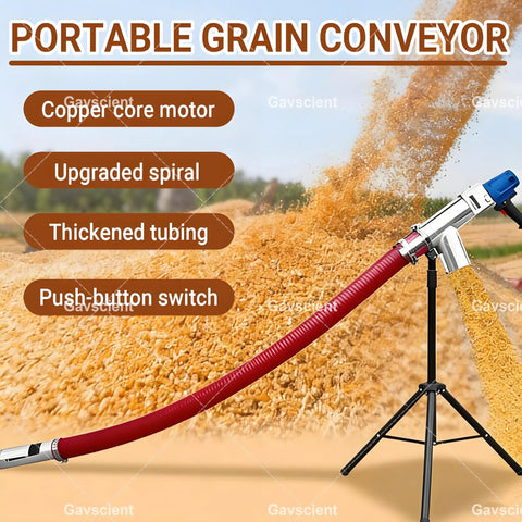 Heavy Duty Grain Auger And Industrial Screw Conveyor With Portable Suction System And Flexible Hose For Grain Cement Sand Powder Transfer 1500W 1.5M in use