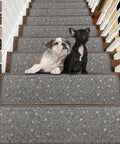 Non Slip Peel And Stick Stair Treads For Wooden Steps Indoor Safe For Elders Kids And Pets Grey 13 Pcs 8 By 30 Inch Easy Quick Install with dogs