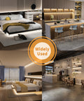 Ultra Bright 24ft COB LED Strip Light With 3780 LEDs in modern home and office settings, highlighting natural white illumination.
