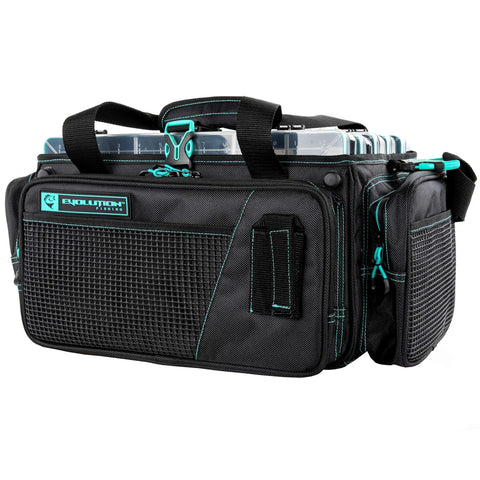Drift Series Tackle Bag With Horizontal Topless Opening Seafoam 3700 Size Outdoor Rucksack, front view with pockets visible