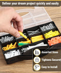 All In One Wall Anchors Kit With 370 Pieces for Picture Hanging, assorted drywall anchors and screws in organizer box