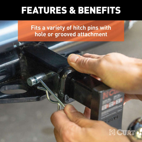 Trailer Hitch Clips For One Half Inch Or Five Eighths Inch Pins Three Pack Clear Zinc Finish Durable Steel Secures Hitch Pins