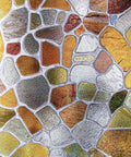 First Stained Glass Window Film 24 By 36 Inches With Dope Textured Privacy Look No Adhesive Peel And Stick UV Protection Light Diffusion