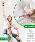 Canvas Drop Cloths 9x12 Heavy Duty Painter Tarp For Painting And Renovation Floor And Furniture Protection in use indoors