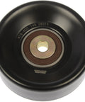 Dorman 419-602 idler pulley, pulley-only, black with bronze center bearing, front view