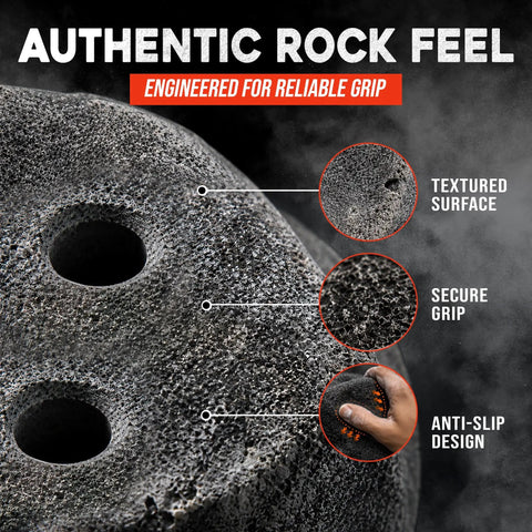 Close-up of textured 50 Large Screw On Rock Climbing Holds For Adults And Teens Perfect For DIY Indoor Outdoor Climbing Walls