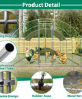 Sturdy Walk In Chicken Coop Run With Waterproof Cover And Lockable Door Beefy Heavy Duty Galvanized Steel Frame in garden