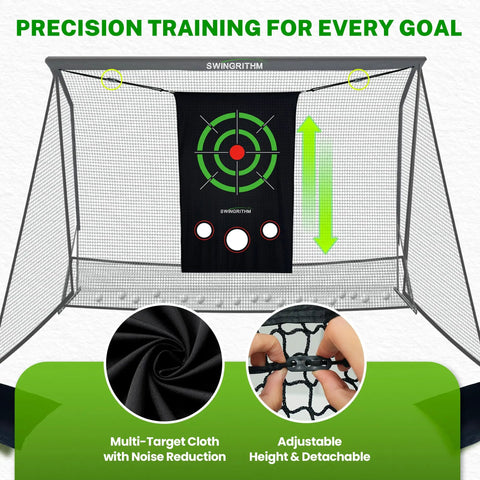 Practice Net For Real Golf Balls Heavy Duty 10x7ft Driving Range Net With Target Indoor Outdoor Portable