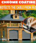 Heavy-Duty 8 Ft 6 In Garage Door Cables For 7 Ft Doors, 304 Steel Galvanized Cables, corrosion-resistant, on boathouse