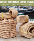 Beefy Heavy Duty Jute Rope One And A Half Inch By Fifty Feet Natural Twisted Jute Rope for DIY stacked outdoors