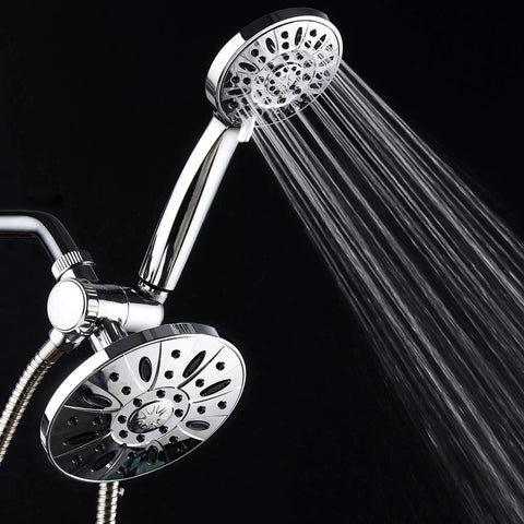 Premium 6 Inch High Pressure Three Way Rainfall Shower Combo With Dope Rain Head And Six Setting Handheld Use Separately Or Together