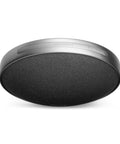Onyx Studio 9 Portable Bluetooth Speaker with Built-In Battery and USB Charging, round black design front view