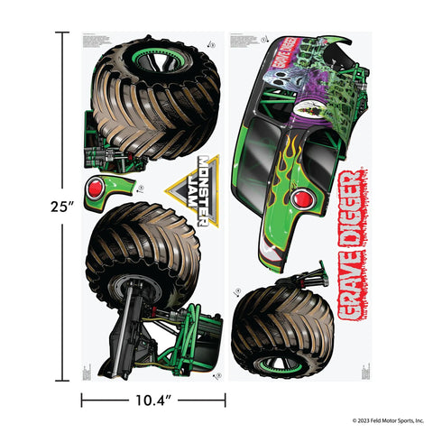 Grave Digger Monster Jam Wall Decal With 3D Augmented Reality Interaction Peel And Stick 28 Inch Epic Wall Decor detailed view