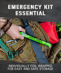 Person holding a green glow stick from 20 Pack Ultra Bright Emergency Glow Sticks Green For Survival Gear And Outdoor Prep Individually Wrapped Industrial Grade Perfect For Camping Lights Power Outages Military Use 12 Hour Continuous Glow.