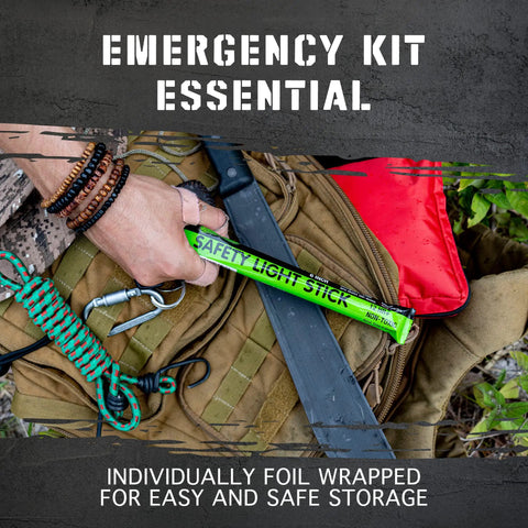 Person holding Industrial Grade 6 Inch Ultra Bright Glow Sticks Green Emergency Light Sticks With 12 Hour Run Time