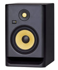 Front view of Rokit 7 G4 Studio Monitor Speaker Bundle Pair In Black With Kevlar 7 Inch Woofer And 1 Inch Tweeter Bi Amp Class D Power Built In LCD DSP EQ For Pro Home Studio Mixing And Accurate Reference Audio.