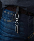 Titanium Mini Infinity Mechanical Pencil Ultra Lightweight Compact Retractable Tip Portable Keychain on jeans belt loop.