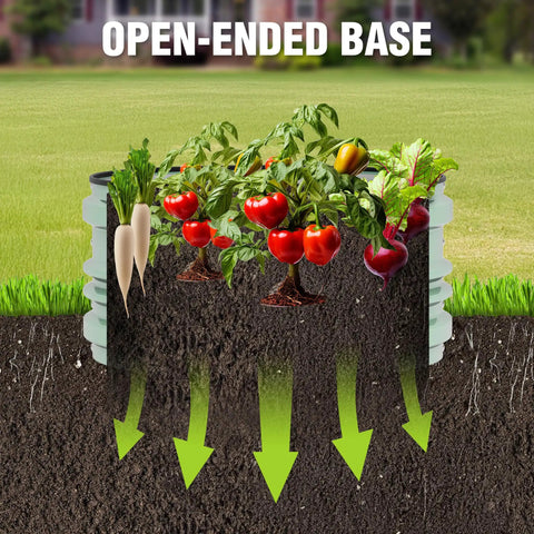 Three Piece Galvanized Raised Garden Bed Set, 2 By 2 By 1 Feet, Open Bottom For Deep Roots, Rust Resistant, Easy Assembly, Safe Edge