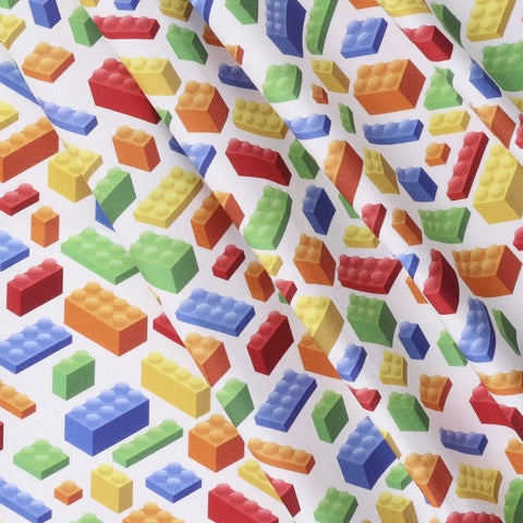 Building Blocks Cotton Fabric By The Yard 100 Percent Combed Cotton With Dope Vibrant Digital Print Soft As Butter Lightweight Quilt Ready Material For Apparel Crafts And DIY Projects Perfect For Modern Makers And Weekend Sewers, multicolor block print