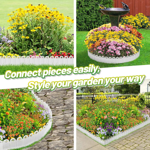 Easy Install Garden Landscape Edging Kit Sets Up In Minutes 6.5 Ft Total Length No Digging Required Lawn Border display