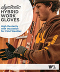 Man wearing Hardworking Insulated Synthetic Leather Winter Work Gloves For Men With 3M Thinsulate, adjusting fit at worksite