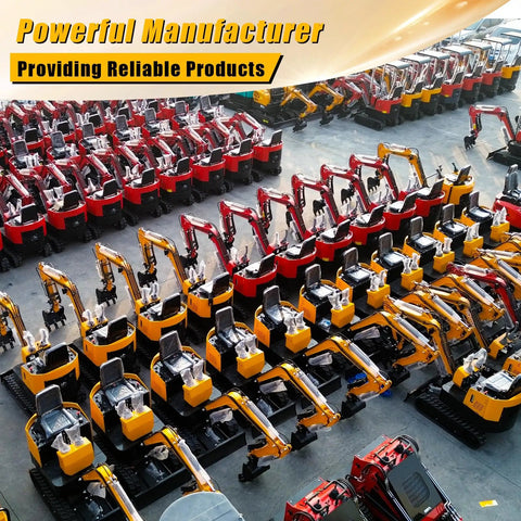 Pro Grade Mini Excavator Attachments Kit With Narrow Bucket Ripper Rake Auger Grapple Quick Hitch Screening Bucket Eight Piece Set For Compact Excavators US Stock Ready To Ship From Local Warehouse product display in warehouse