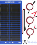 12W Solar Car Battery Charger Portable 12V Trickle Charger And Maintainer Waterproof Solar Panel For Cars Boats RV Campers Marine Use