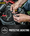 Heavy Duty Vinyl Electrical Tape Workhorse Grade 0 to 221 Fahrenheit Temperature Range, hands applying tape on machinery