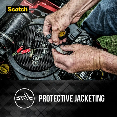 Heavy Duty Vinyl Electrical Tape Workhorse Grade 0 to 221 Fahrenheit Temperature Range, hands applying tape on machinery