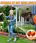 Heavy Duty Five Eighth Inch By 75 Foot Retractable Garden Hose Reel Wall Mount With 10 Pattern Nozzle In Garden Use