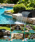 Waterfall Kit With 8 Inch Spillway 660 GPH Pump And Filter Cage 10 Ft Corrugated Tubing Premium Filter Media for gardens