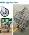 Shopping cart with images of 4 Pack 5 Inch Stem Caster Shopping Cart Wheels Replacement Kit With Axles And Bolts Polyurethane Stepped Tread