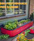Heavy Duty Weed Barrier Ground Cover Fabric 6.5 Ft By 32 Ft Woven Landscape Weed Control Mat installed in garden bed.