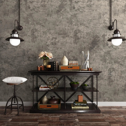 Extra Thick Concrete Peel And Stick Wallpaper 24 Inch By 354 Inch Light Brown Gray Taupe Self Adhesive Waterproof Vinyl Cement Look in living room