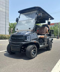 Premium Four Seater Electric Golf Cart Delivers Smooth All Terrain Ride Perfect For Weekend Warriors And Community Cruising featuring gray interior and modern design.