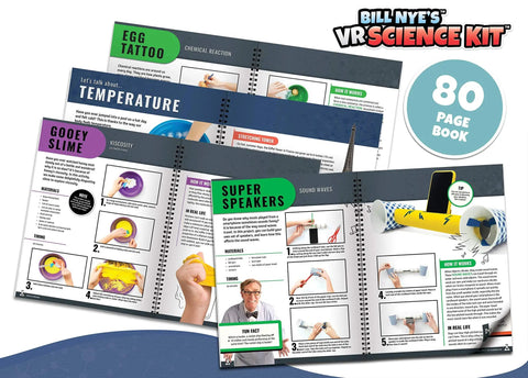 Bill Nye VR Science Kit For Kids With Goggles, Immersive Virtual Reality Learning, Book Included showing 80-page guide
