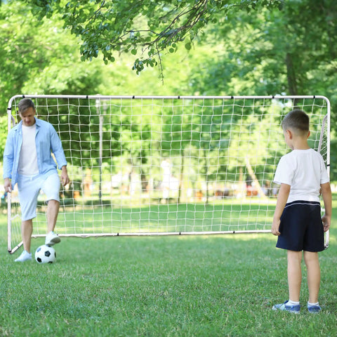 Backyard Soccer Goal 12 By 6 With Steel Frame Portable Training Net For Kids And Adults Waterproof Ground Stakes Carry Bag