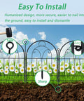 Sturdy Rustproof Garden Fence Panels 11ft Long By 21in High 10 Pack No Dig Metal Fence For Yard Demonstrating Easy Installation