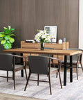 Dining room with table featuring heavy duty 6cm square tube metal table legs, 28 inch high, matte black powder coat.