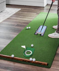 Pro Style Golf Putting Mirror With Practice Cup And Flag For Realistic Hole Feel, Alignment Training Aid To Build Consistency And Accuracy, Includes Carry Bag And Tees For Indoor Or Outdoor Practice on wooden floor