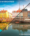 Comparison of vibrant image on 27 Inch IPS Monitor With Built In Speakers, 1080p Resolution, 75Hz Refresh Rate, HDMI And VGA, Wide Viewing Angles, Fast Response Time For Office Or Gaming, Black Frame Bang For Buck versus conventional display.