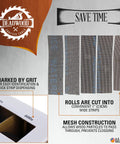 Pro Grade Mesh Sandpaper Variety Pack With Dispenser Five Piece 180 240 320 400 600 Grits For Woodworking Dust Free Clog