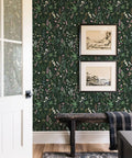 Farm Floral Peel And Stick Wallpaper For Walls And Cabinets Dark Wildwood Look Self Adhesive Contact Paper in a room setting