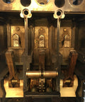 Inside view of Top Tier HMCp400X5 Heavy Duty Motor Circuit Protector Breaker 3 Pole mechanism with copper contacts.