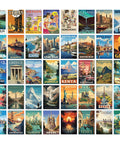 Vintage Travel Poster Pack Of 40 World Wall Art Prints For Home Decor Classroom Dorm Bedroom 4x6 Inch Retro Geography Destination Collage