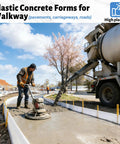 Three Pack Plastic Concrete Forms For Walkways With Easy Setup, 13 Ft Long By 5 In Wide, installed for concrete flatwork