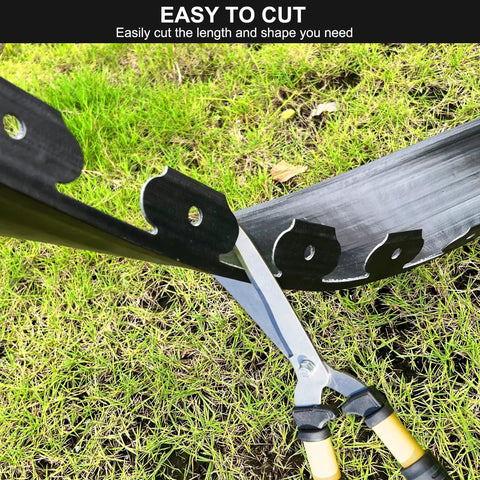 Cutting no dig landscape edging kit 4 inch tall 33 ft with 30 spikes flexible garden border for curved or straight edges