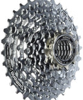 8 Speed Bike Cassette Sprocket 11-13-15-18-21-24-28-32T Hyper Glide with Contoured Shift Gates, chrome-plated, side view