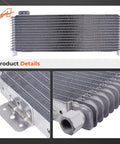 Close-up of 40K Transmission Cooler Kit for Heavy Duty Trucks And Towing Low Pressure Drop Oil Cooler System, aluminum core details
