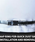 Snap ring for quick installation and removal of dust bag on Heavy Duty Shop Dust Collector 1-1/2 Hp Dual Voltage Motor.